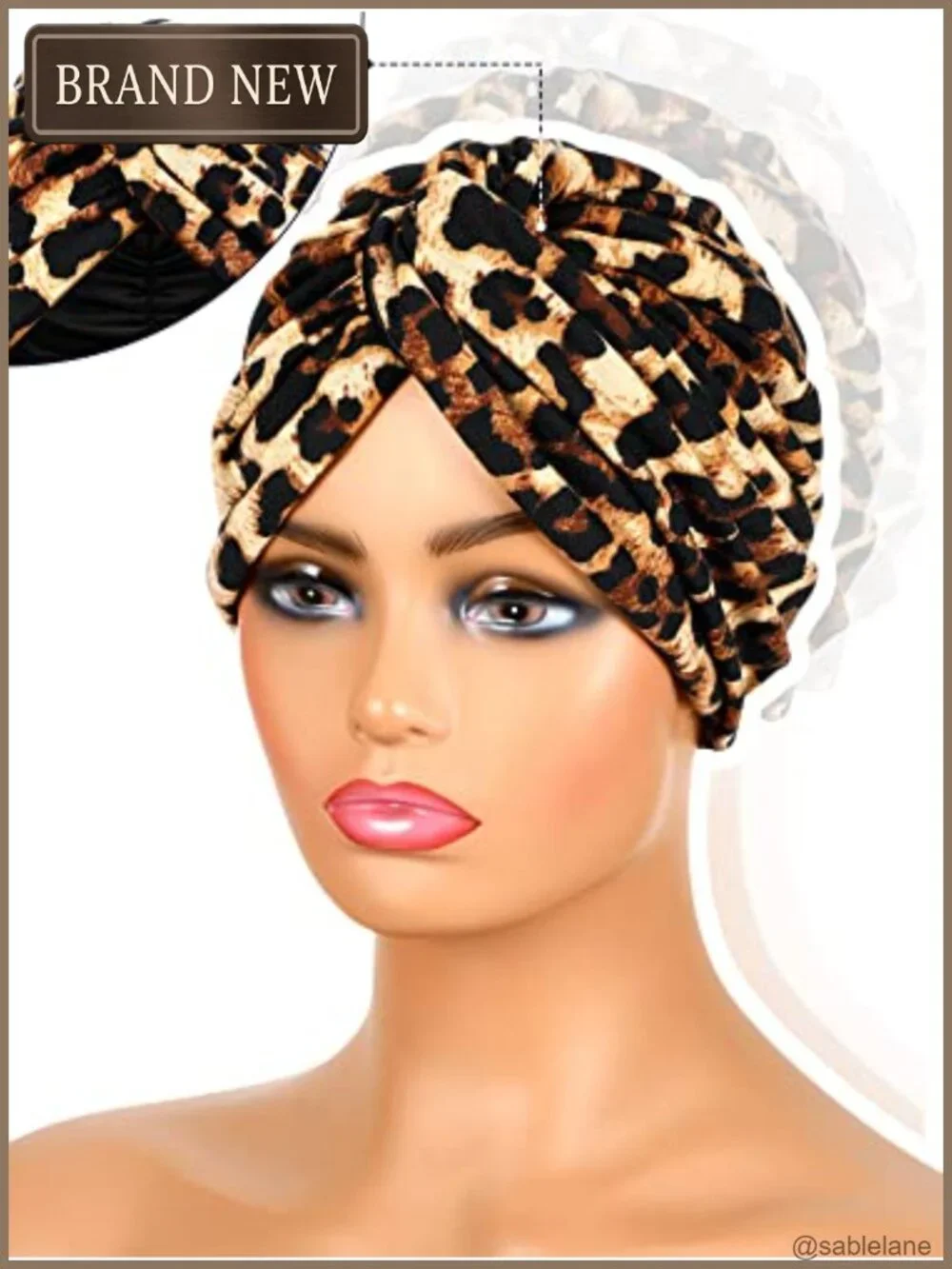 4pk Silk Satin Lined Turban Head Wraps Women Adjustable Pre-Knotted Retro